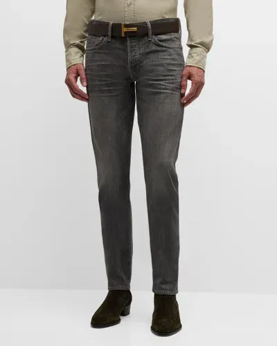 Tom Ford Slim-fit Selvedge Jeans In Logo Patch On The Side And Back