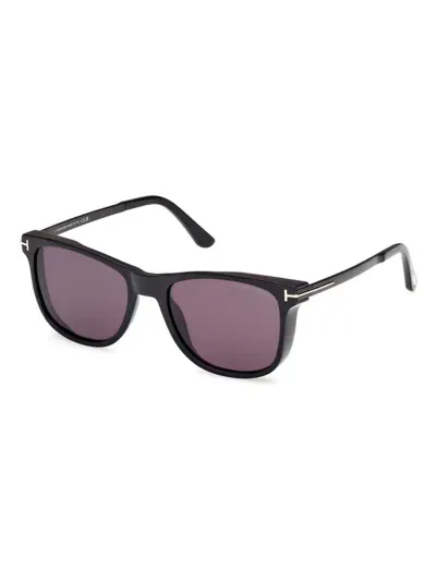 Tom Ford Men's Sinatra Acetate Square Sunglasses In Shiny Black Deep Purple