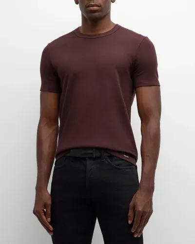 Tom Ford Slim-fit Stretch Cotton-jersey T-shirt In Brown