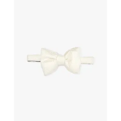 Tom Ford Textured Silk Bow Tie In White