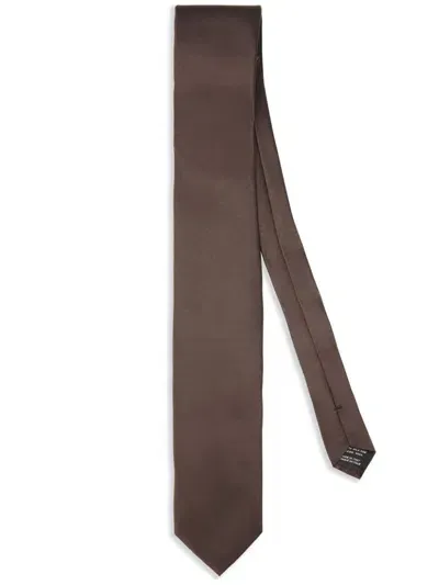 Tom Ford Mulberry Silk Tie In Brown