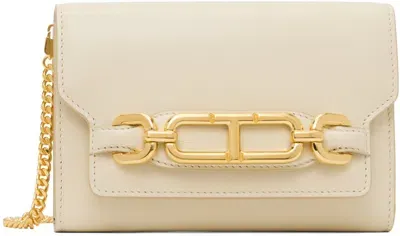 Tom Ford Whitney Mini Box Leather Chain Shoulder Bag In 1w018 Cream