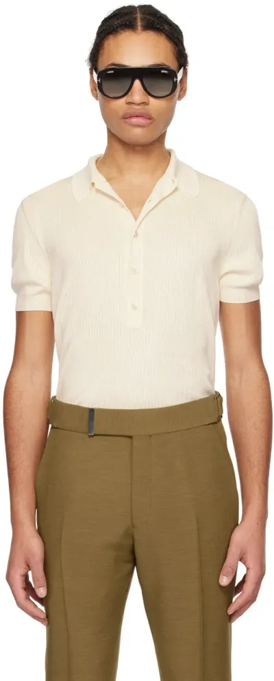 Tom Ford Off-white Ribbed Polo