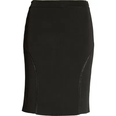 Tom Ford Openwork Embroidery Inset Sweater Skirt In Lb999 Black