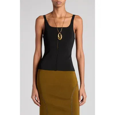 Tom Ford Openwork Embroidery Knit Tank Top In Black