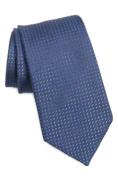 Tom Ford Polka Dot Mulberry Silk Jacquard Tie In Blue