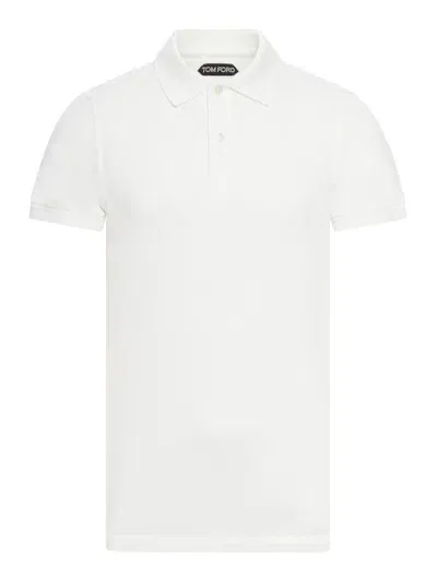 Tom Ford Towelling Short Sleeve Polo In White