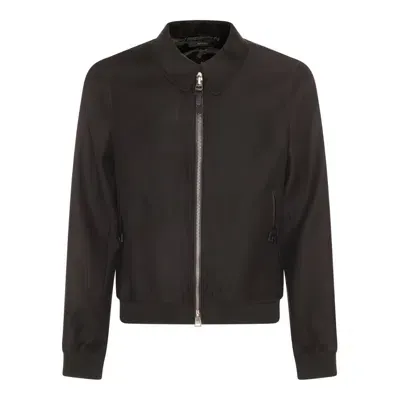 Tom Ford Poplin Zipped Shirt Jacket In Black