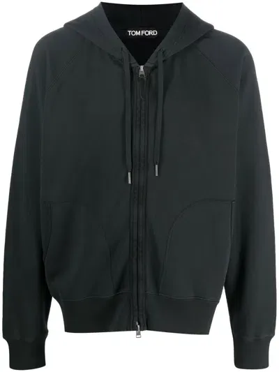 Tom Ford Pouch-pocket Zip Hoodie In Black