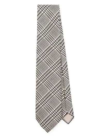 Tom Ford Prince Of Wales Tie In Neutrals