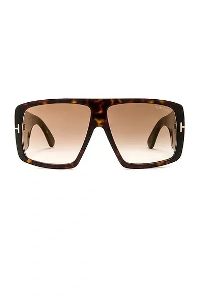 Tom Ford Raven Sunglasses In Shiny Dark Havana