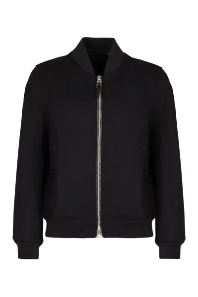 Tom Ford Spread-collar Zip-up Shirt Jacket In Black