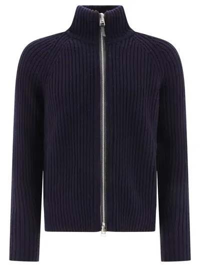 Tom Ford Ribbed Zippered Sweater In Blue