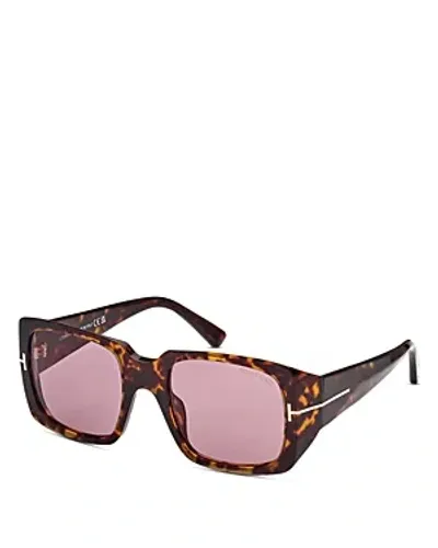 Tom Ford Ryder-02 Square Sunglasses, 51mm In Havana/pink Solid