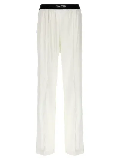 Tom Ford Satin Pants In White