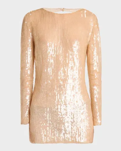 Tom Ford Sequined Mini Dress In Beige