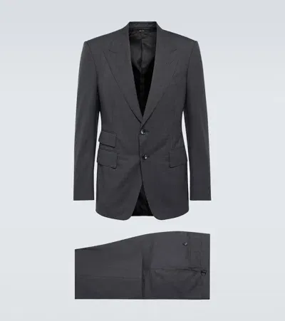 Tom Ford Shelton Wool Suit In Grey