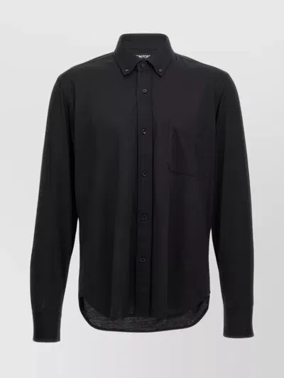 Tom Ford Cotton Silk Shirt In Black