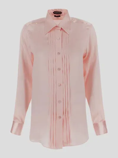 Tom Ford Silk Shirt In Pink