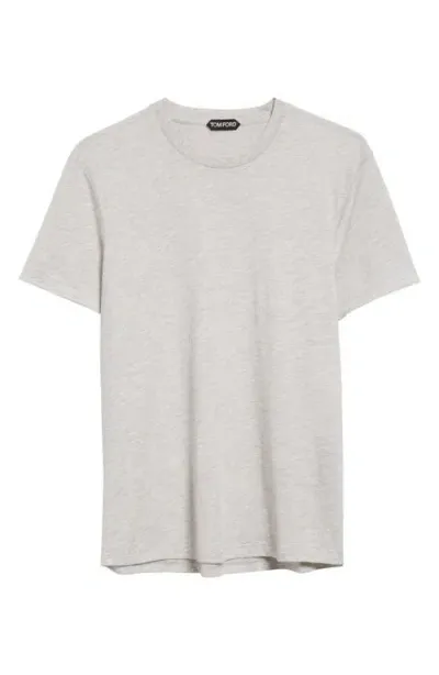 Tom Ford Short Sleeve Crewneck T-shirt In Ig014 Pale Grey