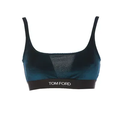 Tom Ford Signature Velvet Top In Blue