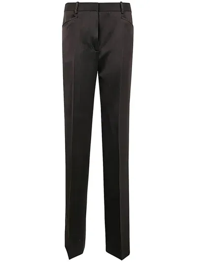 Tom Ford Silk And Wool Twill Boot Cut Pants Clothing In Brown