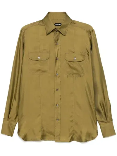 Tom Ford Silk Shirt In Green