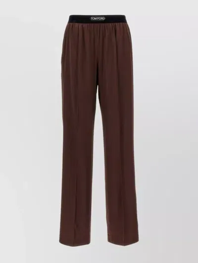 Tom Ford Straight-leg Pyjama Bottoms In Brown