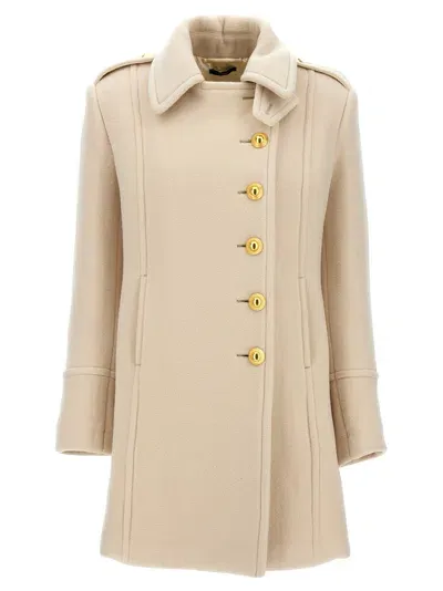 Tom Ford Single-breasted Wool Coat Coats, Trench Coats White