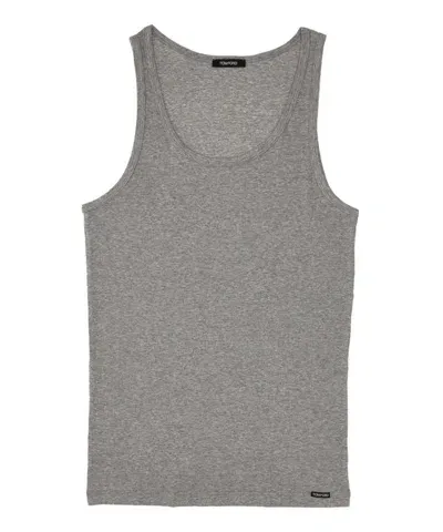 Tom Ford Sleeveless T-shirt In Grey