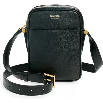 Tom Ford Small Goatskin Messenger Bag In 1n001 Black