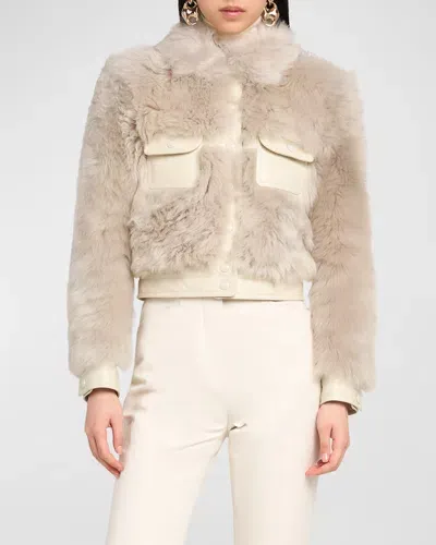 Tom Ford Soft Shearling And Goat Leather Western Jacket In Ice Grey