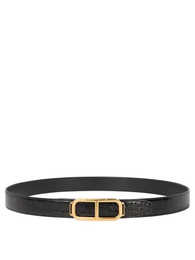 Tom Ford "stadium" Croc Print Belt