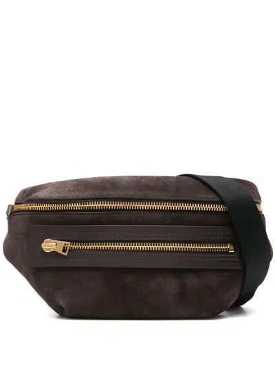 Tom Ford Suede Belt Bag In Black