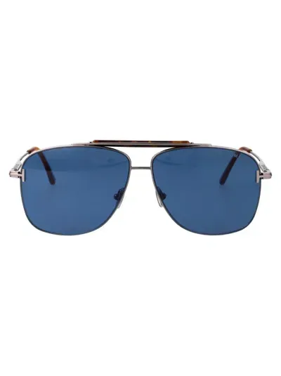 Tom Ford Sunglasses In 14v Rutenio Chiaro Luc / Blu