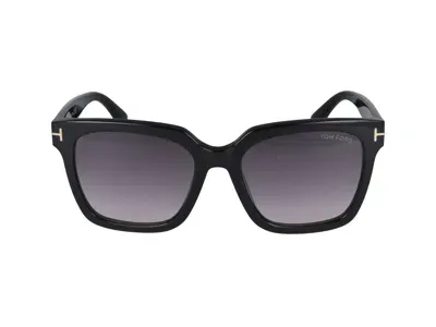 Tom Ford Sunglasses In Glossy Black/smoke Grad