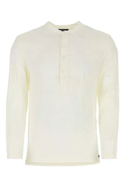 Tom Ford Silk Henley Pijama In Blanco