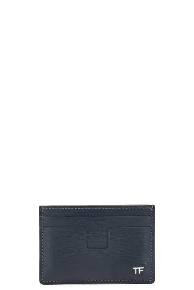 Tom Ford T Line Cardholder In Denim Blue