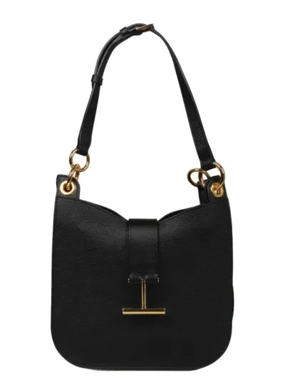 Tom Ford Tara Logo Plaque Small Shoulder Bag In Black