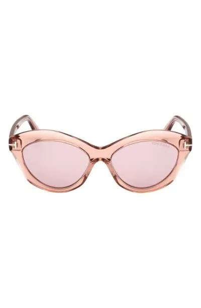 Tom Ford Toni 55mm Oval Sunglasses In Pink/violet