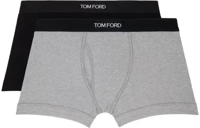 Tom Ford Cotton Blend Boxer Briefs, Set Of 2 In Multicolour