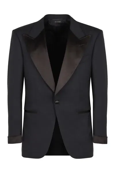 Tom Ford Two Piece Suit In Stretching Wool In Blue