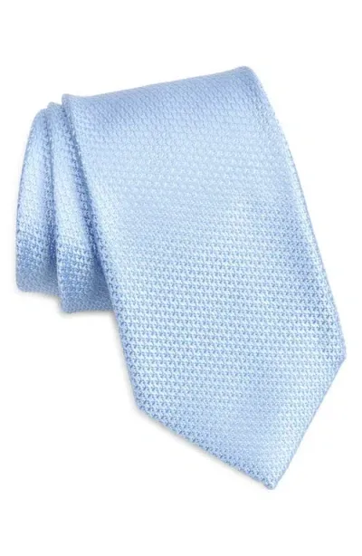 Tom Ford Two-tone Basket Weave Silk Tie In Light Blue