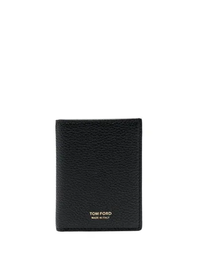 Tom Ford Grained-leather Wallet In 黑色