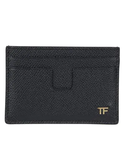 Tom Ford Grained Sheepskin Cardholder In Black