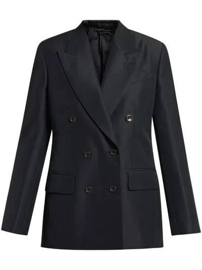 Tom Ford Wallis Double-breasted Blazer In Black