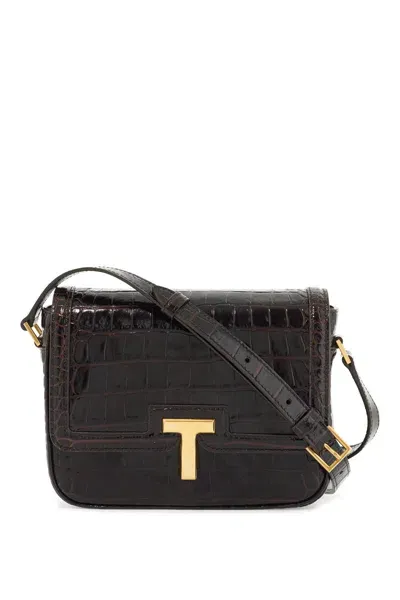 Tom Ford Wallis Shoulder Bag With Strap In Espresso (brown)