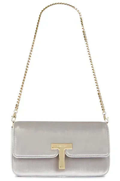 Tom Ford Wallis Velvet Mini Bag In Silver