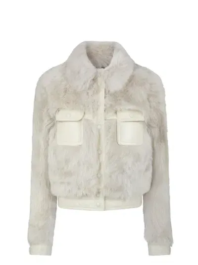 Tom Ford Western Jacket In Soft Goatskin Shearling And Lux Wheat In Grey