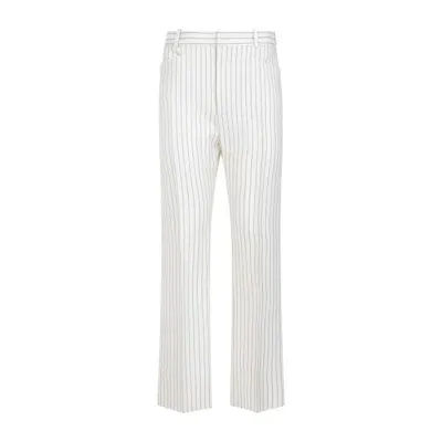 Tom Ford White Ecru Wool Tailored Pants